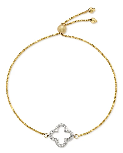 Bloomingdale's Fine Collection Diamond Clover Bolo Bracelet