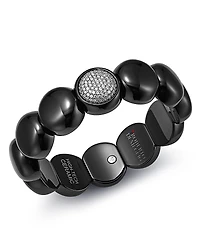 Roberto Demeglio 18K White Gold & Black Ceramic Dama Stretch Bracelet with Diamonds
