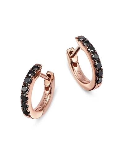 Diamond Huggie Hoop Earrings in 14K Rose Gold