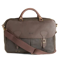 Waxed Cotton & Leather Briefcase