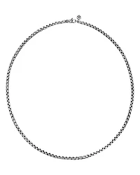 Sterling Silver Classic Chain Woven Box Chain Necklace, 24"