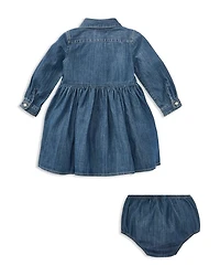 Girls' Long Sleeve Denim Dress & Bloomers Set - Baby