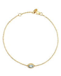 Bloomingdale's Fine Collection Aquamarine Oval Bezel Set Bracelet