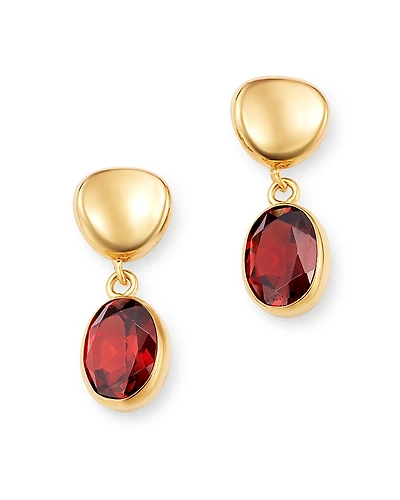 Bloomingdale's Fine Collection Garnet Oval Drop Earrings