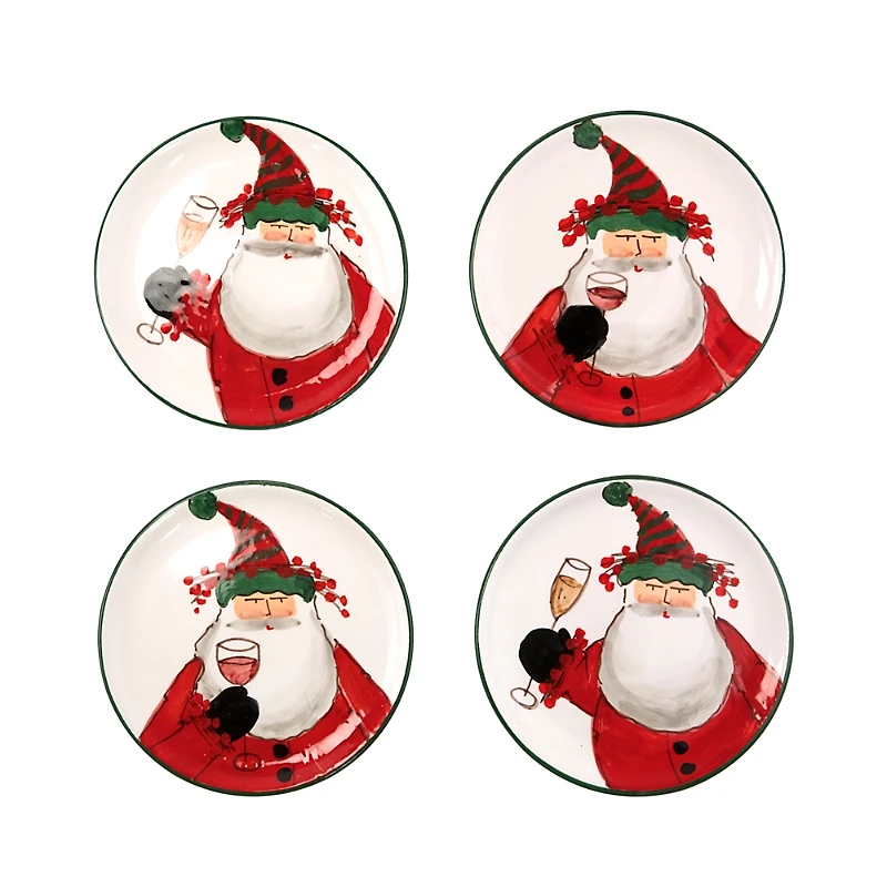 Vietri Old St. Nick Cocktail Plates, Set of 4