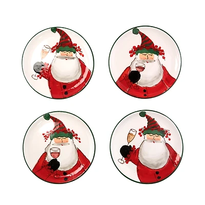 Vietri Old St. Nick Cocktail Plates, Set of 4