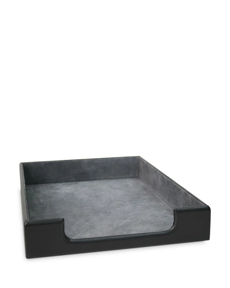 Leather Desktop Letter Tray Organizer