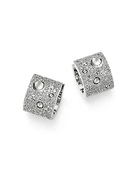 Roberto Coin 18K White Gold Pois Moi Luna Pave Diamond Hoop Earrings