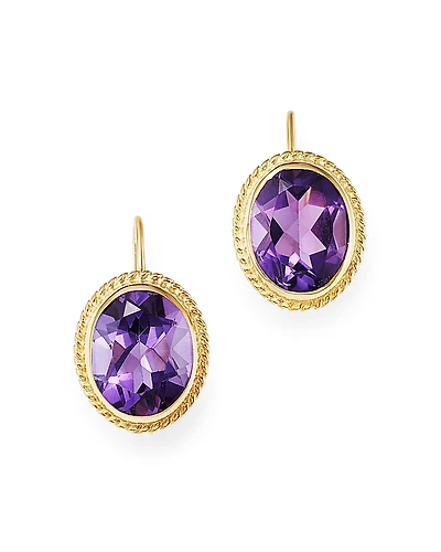Bloomingdale's Fine Collection Amethyst Bezel-Set Earrings