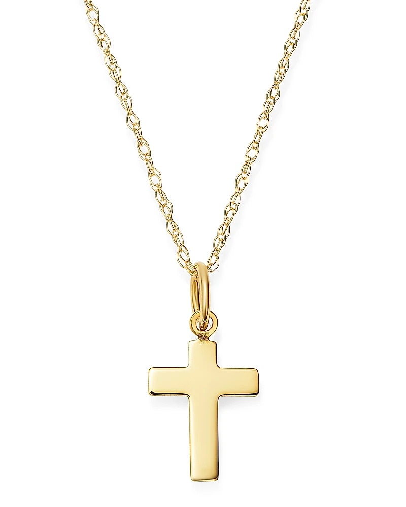 Moon & Meadow 14K Yellow Gold Cross Pendant Necklace, 16-18