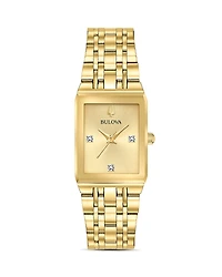 Bulova Futuro Quadra Gold-Tone Link Bracelet Watch, 20mm x 32mm