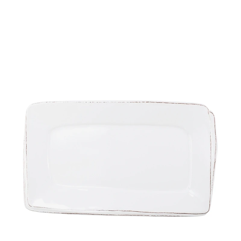 Vietri Melamine Lastra White Rectangular Platter