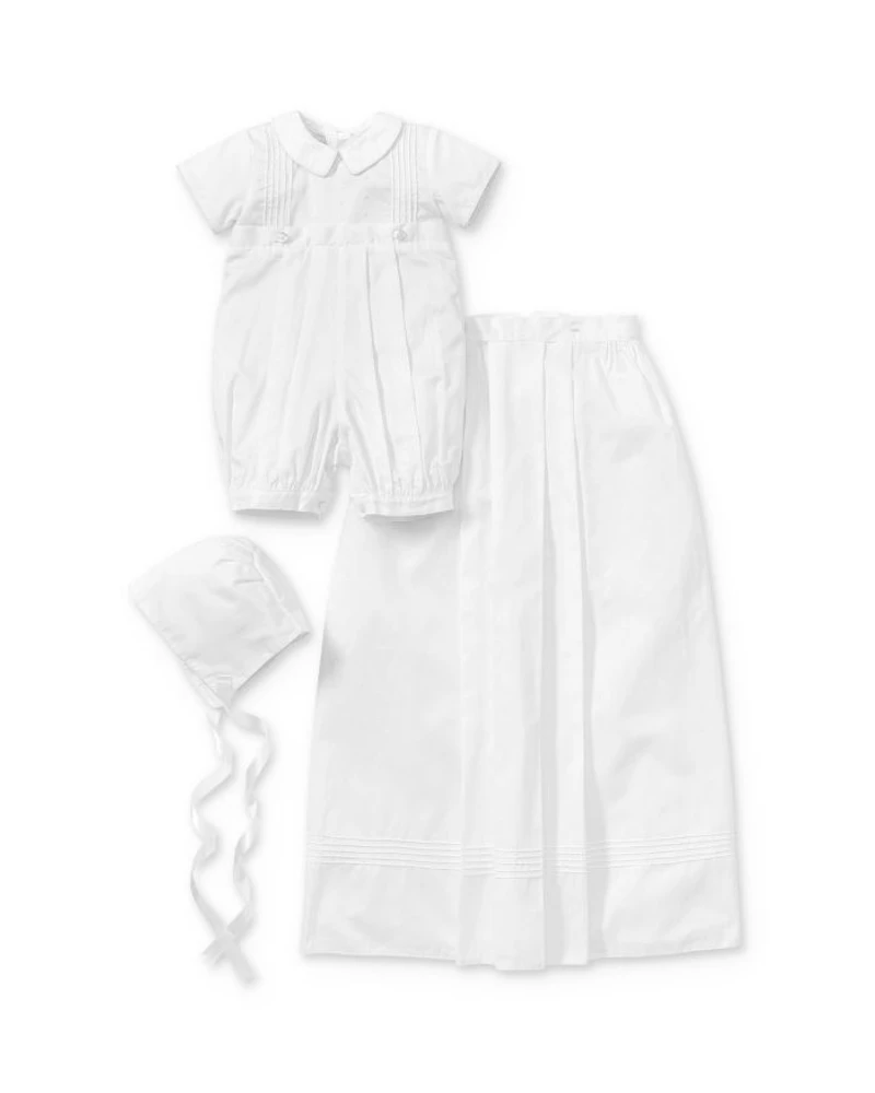 Boys' 3-Piece Christening Gown, Suit & Bonnet Set - Baby