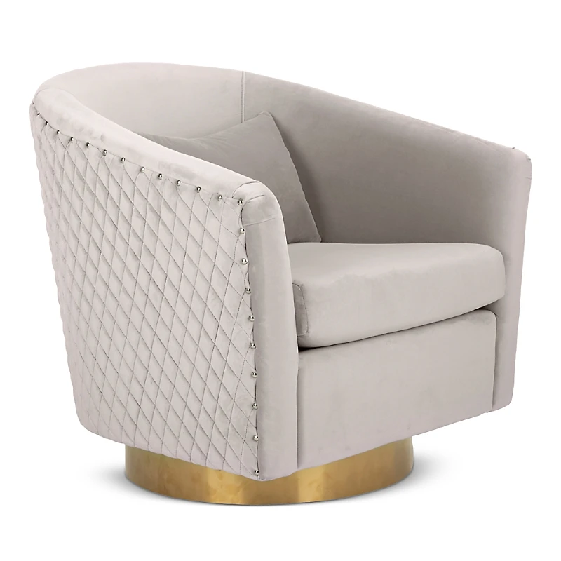 Safavieh Couture Clara Quilted Swivel Tub Chair