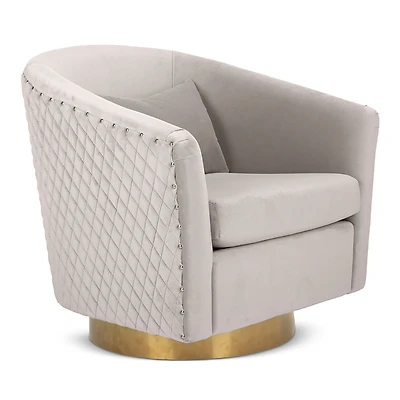 Safavieh Couture Clara Quilted Swivel Tub Chair