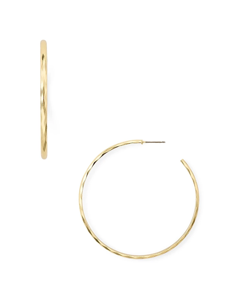 Aqua Hammered Hoop Earrings - Exclusive