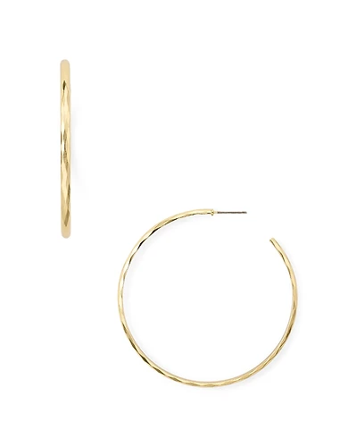 Aqua Hammered Hoop Earrings - Exclusive