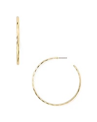 Aqua Hammered Hoop Earrings - Exclusive
