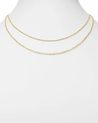 14K Yellow Gold Double Chain Necklace, 20"