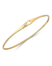 18K Yellow Gold Serrure Bangle Bracelet with Diamond