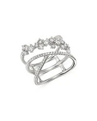 Diamond Scattered Crossover Ring in 14K White Gold, 0.80 tcw