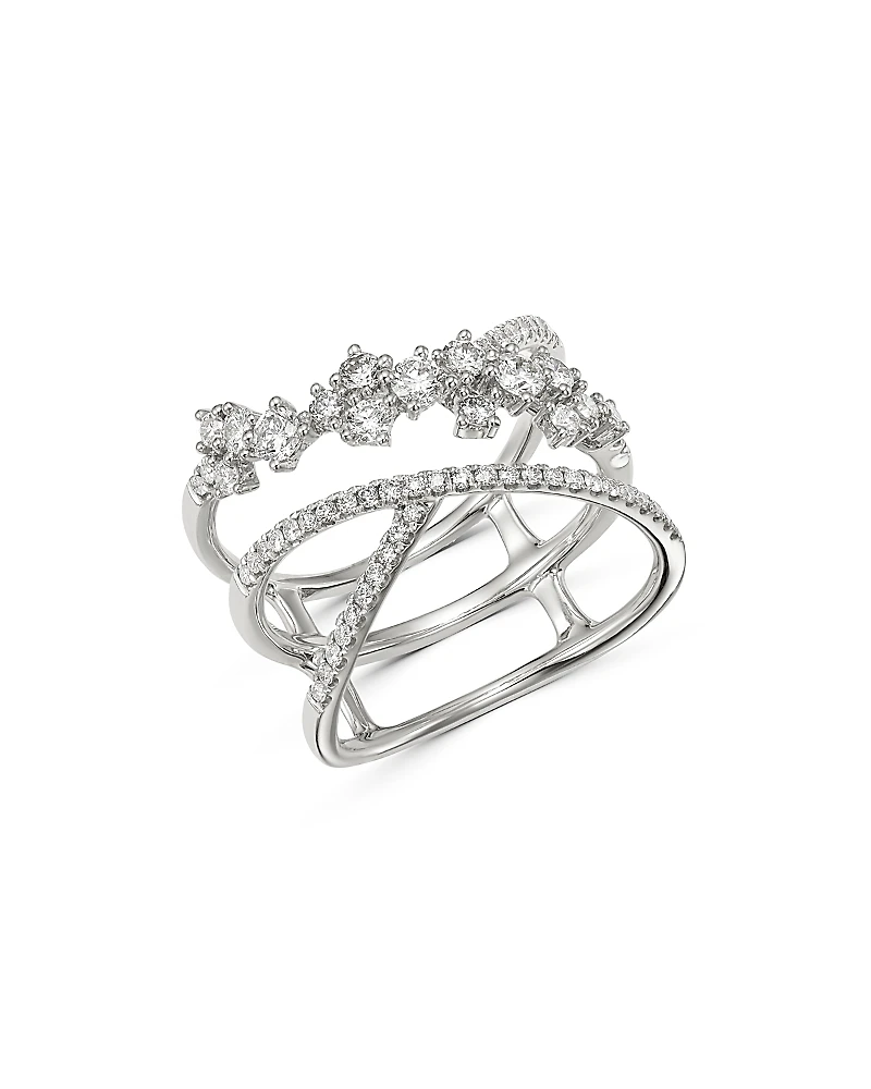 Bloomingdale's Fine Collection Diamond Scattered Crossover Ring