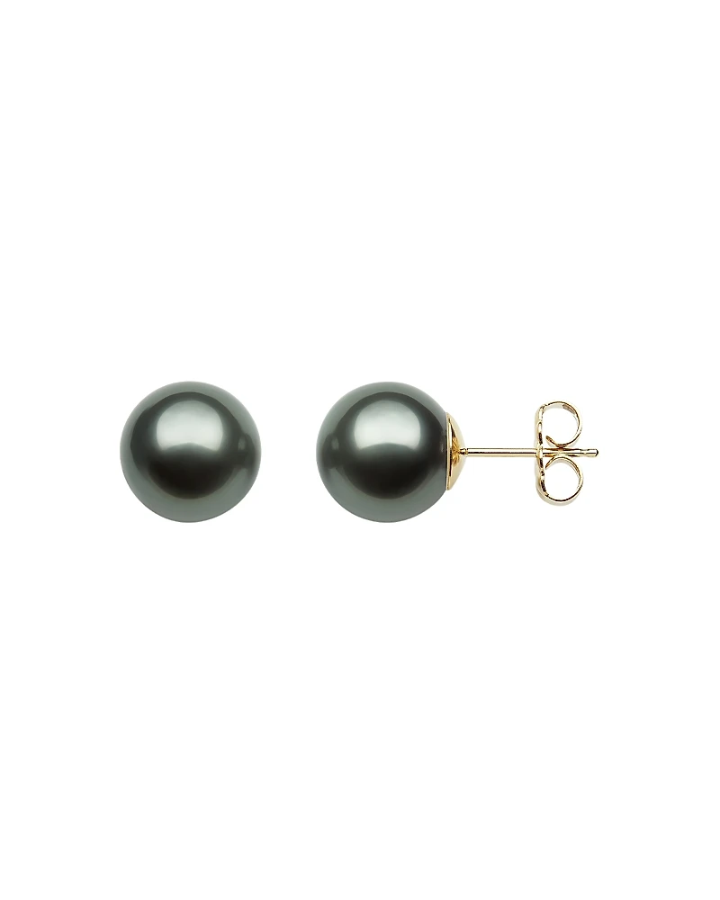 Bloomingdale's Fine Collection Tahitian Black Cultured Pearl Stud Earrings