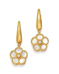 Roberto Coin 18K Yellow Gold Daisy Mother-of-Pearl & Diamond Drop Earrings - Exclusive