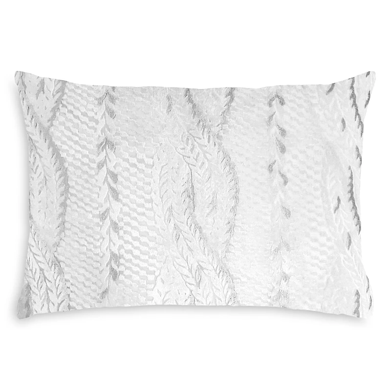 Kevin O'Brien Studio Cable Knit Velvet Decorative Pillow, 14 x 20