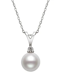 Bloomingdale's Fine Collection Diamond & Cultured Freshwater Pearl Pendant Necklace