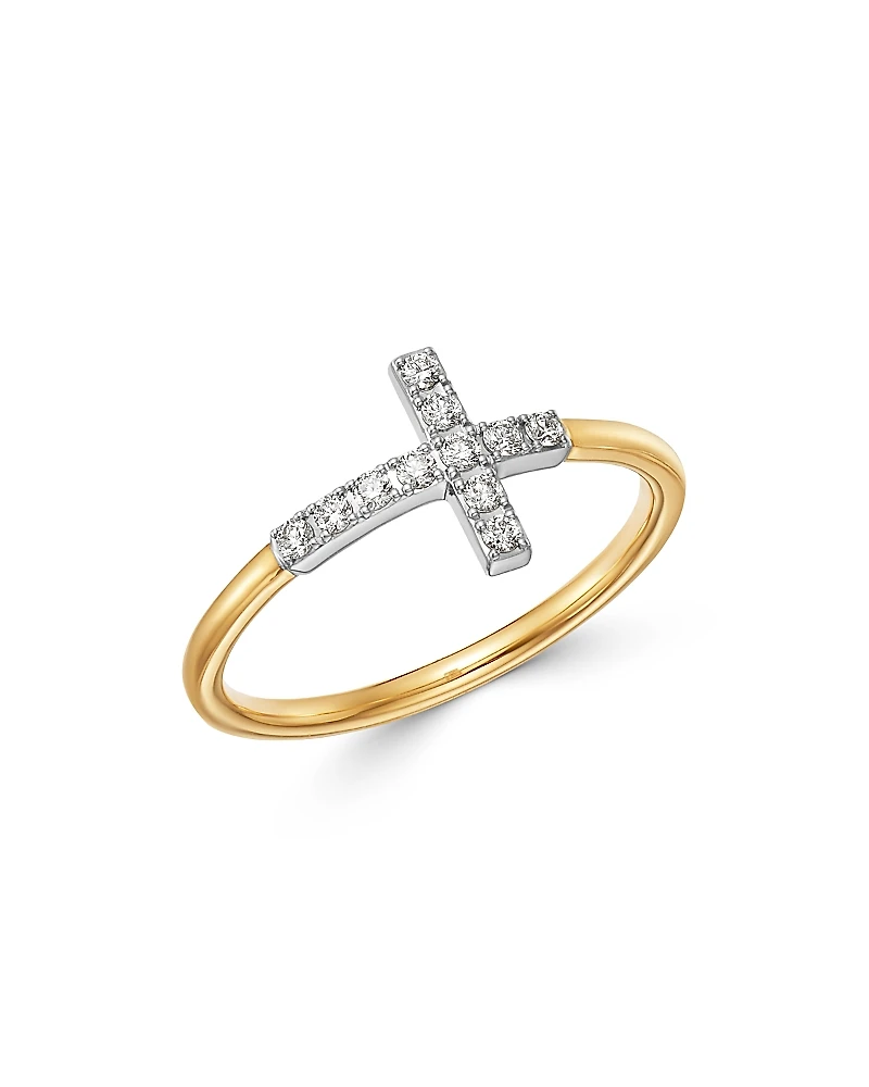 Bloomingdale's Fine Collection Diamond Cross Ring