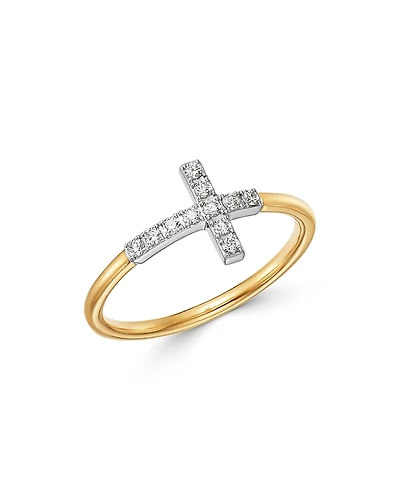 Bloomingdale's Fine Collection Diamond Cross Ring