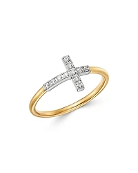 Bloomingdale's Fine Collection Diamond Cross Ring