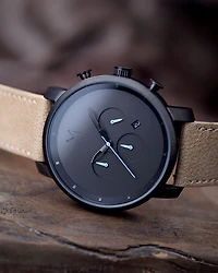 Chrono Tan Leather Strap & Gray Dial Chronograph, 45mm