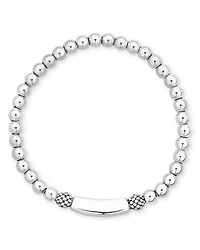 Sterling Silver Signature Caviar Love Station Bracelet