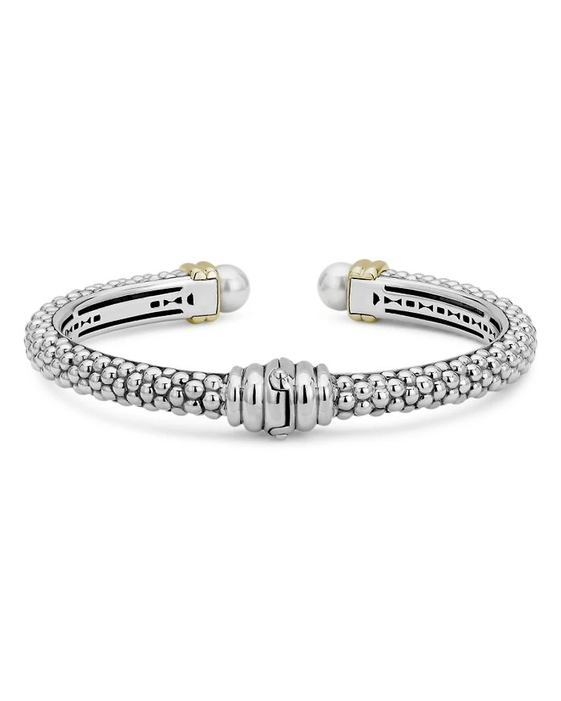 Sterling Silver and 18K Yellow Gold Luna Cultured Freshwater Pearl Cuff