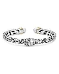 Sterling Silver and 18K Yellow Gold Luna Cultured Freshwater Pearl Cuff