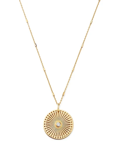Zoe Chicco 14K Yellow Gold & Diamond Sunbeam Medallion Pendant Necklace, 18