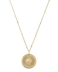 Zoe Chicco 14K Yellow Gold & Diamond Sunbeam Medallion Pendant Necklace, 18