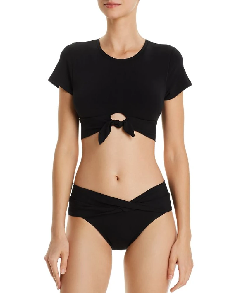 Ava Solid Twist-Front Bikini Bottom