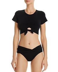 Ava Solid Twist-Front Bikini Bottom
