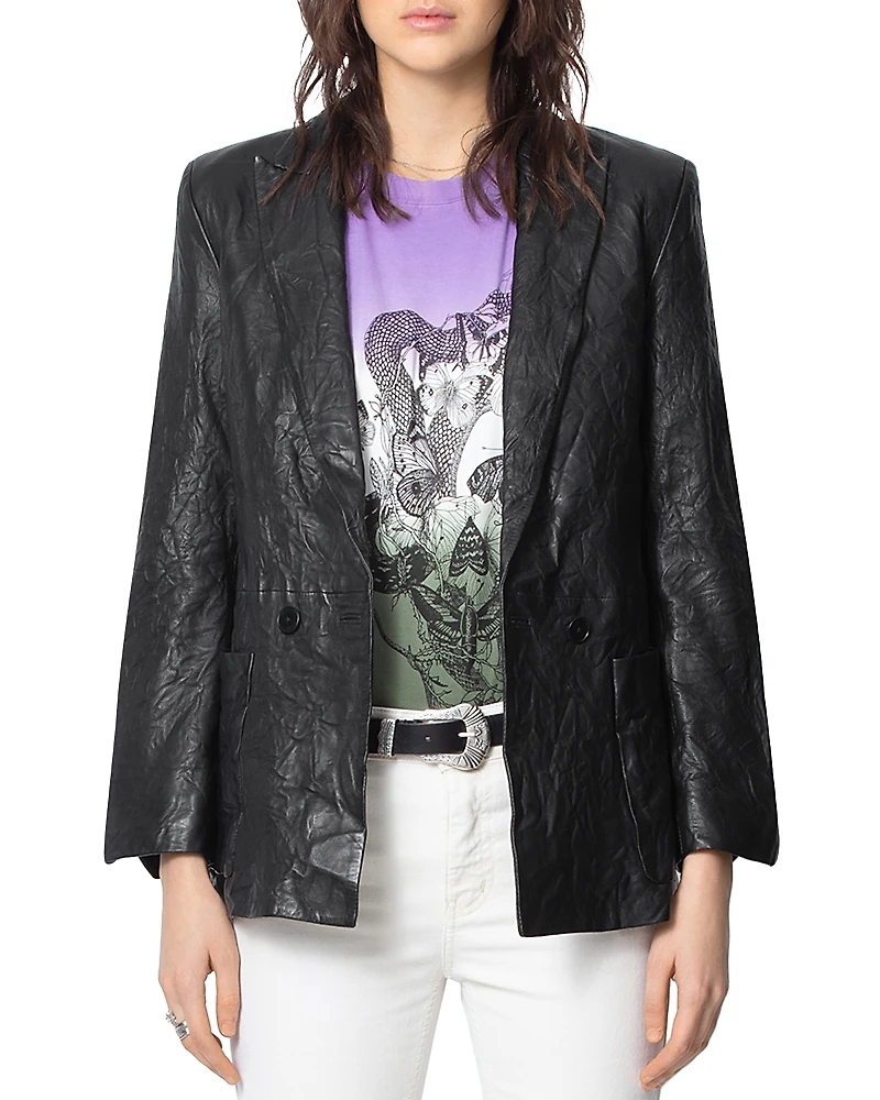 Zadig & Voltaire Wrinkled-Leather Jacket
