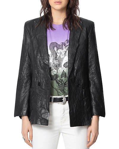 Zadig & Voltaire Wrinkled-Leather Jacket