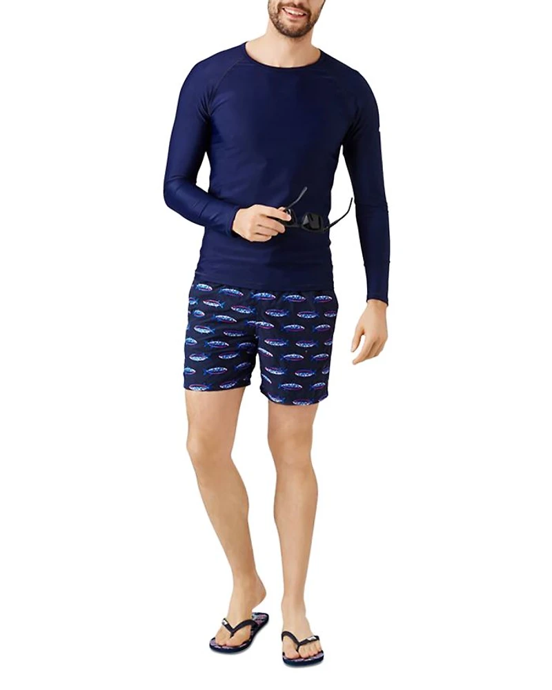 Long-Sleeve Turtle-Accented Rash Guard Tee