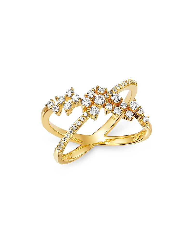 Bloomingdale's Fine Collection Diamond Crossover Cluster Ring