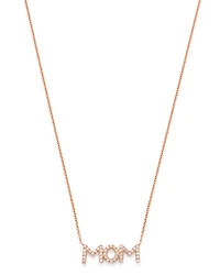 Diamond Mom Pendant Necklace in 14K Rose Gold, 0.08 tcw