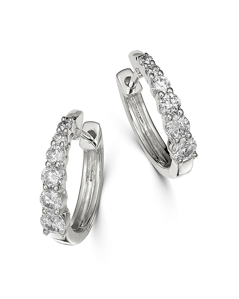 Bloomingdale's Fine Collection Diamond Graduated Hoop Earrings
