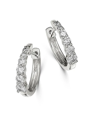 Bloomingdale's Fine Collection Diamond Graduated Hoop Earrings