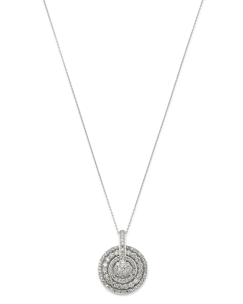 Bloomingdale's Fine Collection Diamond Round Cluster Pendant Necklace