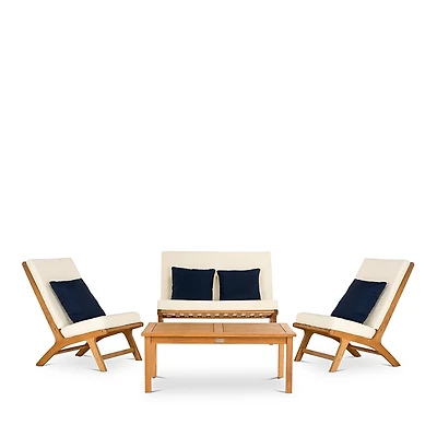 Safavieh Chaston 4-Piece Outdoor Living Set with Accent Pillows